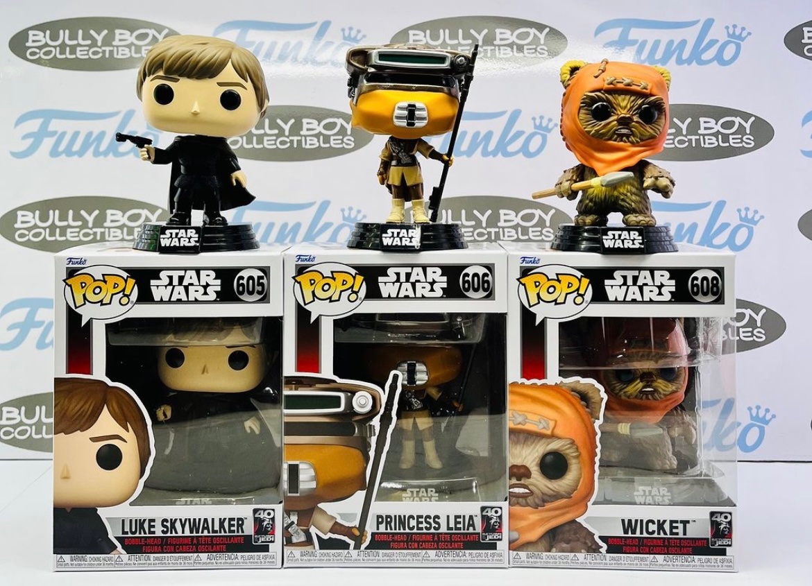 Star Wars fans. A closer look at some of the new Funko POPs! Including Luke, Leia and Wicket ~ avail...