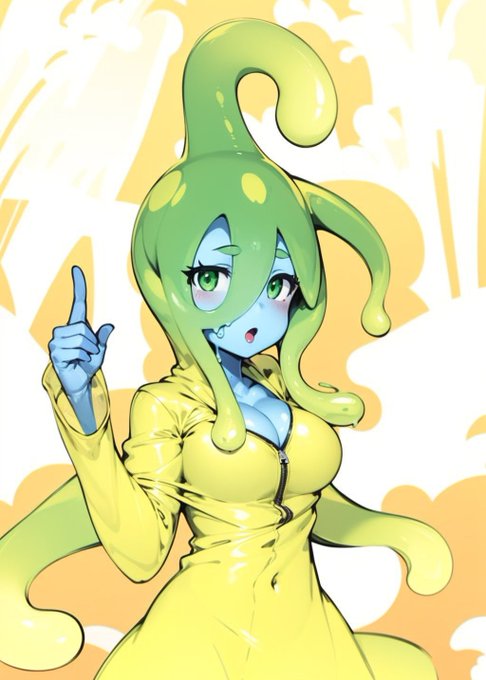 Suu#スー(モンスター娘のいる日常) #モンスター娘のいる日常 #slime #slimegirl #AI #rain