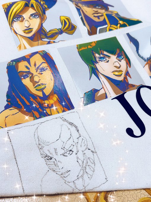 ジョジョのアフレコの時にこのトートバッグを持って行って「(味方サイドのラインナップだから)プッチは居ないですね〜😂」って ジョジョのアフレコの時にこのトートバッグを持って行って「(味方サイドのラインナップだから)プッチは居ないですね〜😂」って