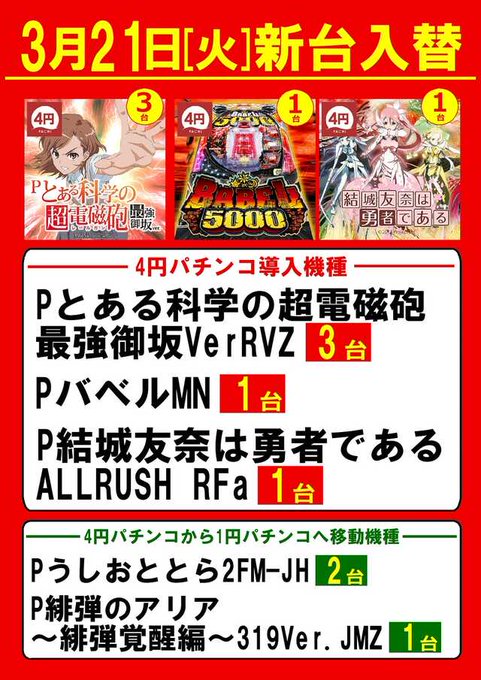 俺たちの高木瀬ラッシュなら入れてくれると思った…ゆゆゆオールラッシュを❗❗役物ぶっこわれるまで打つんでずっと置いてて下さ