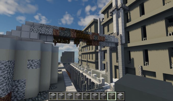 鍾乳石がサビの表現に使える配管の朽ちる感じとか#minecraft建築コミュ #マイクラ#少女終末旅行 鍾乳石がサビの表現に使える配管の朽ちる感じとか#minecraft建築コミュ #マイクラ#少女終末旅行