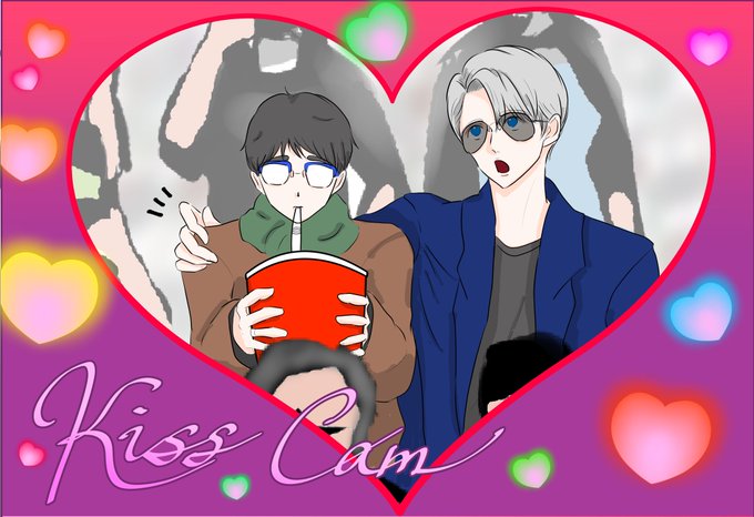 びくゆうのキスカム🇺🇸あるあるクソデカコーラは2人で一つ🥤#yurionice #yoi  #ヴィク勇  