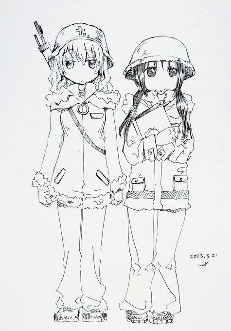 「少女終末旅行」より チト、ユーリ#一日一絵 「少女終末旅行」より チト、ユーリ#一日一絵