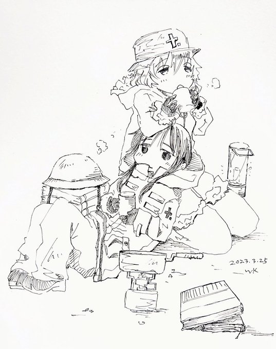 「少女終末旅行」よりチト、ユーリ#一日一絵 「少女終末旅行」よりチト、ユーリ#一日一絵