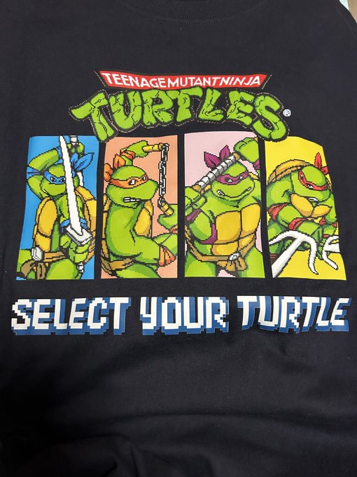 ミュータントタートルズのTシャツを買いました🐢レオナルド推しです⚔新作の実写映画の公開が楽しみ#ミュータントタートルズ大