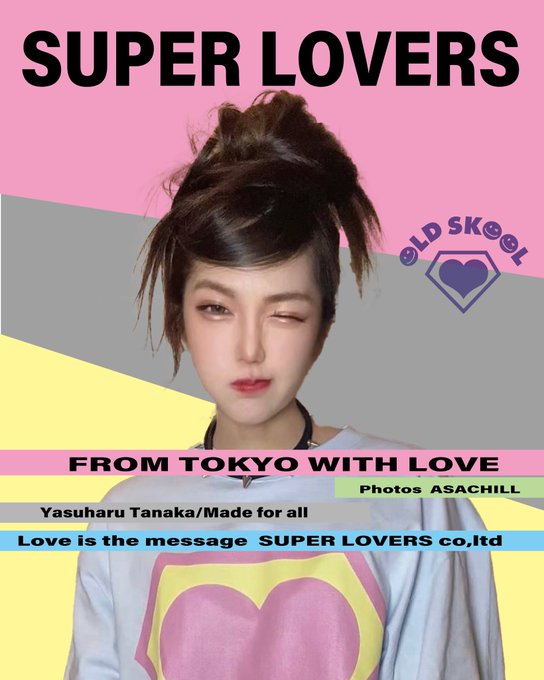 2023 SUPER LOVERS 1988手描きロゴパステルTシャツ復刻プリント商品販売中です。From Tokyo 