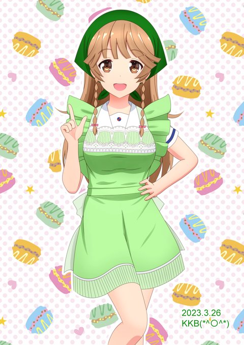 リクエストより…ココちゃんをポップアップストアのエプロン姿(少し簡略化)で描いてみました(*^〇^*)相変わらずこのエプ リクエストより…ココちゃんをポップアップストアのエプロン姿(少し簡略化)で描いてみました(*^〇^*)相変わらずこのエプ