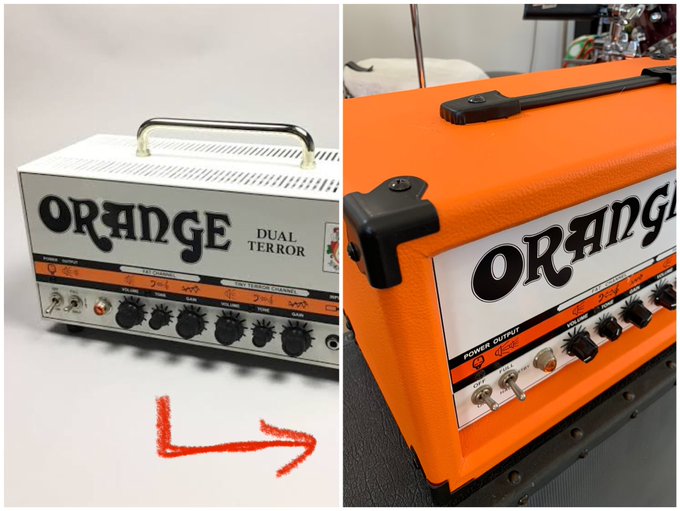 orangeアンプ Dual Terror を中古でget。でも、やはりあのオレンジ色の枠がないとなぁ。なら作っちゃえ！