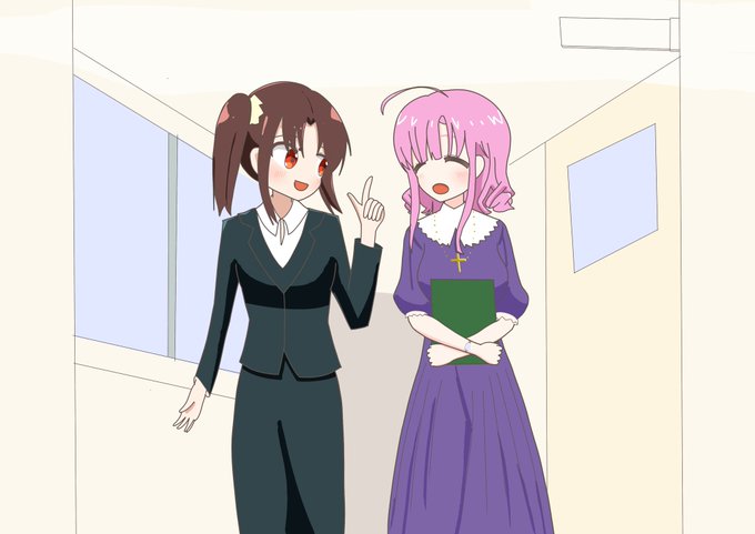 佐倉先生と久世橋先生は絶対仲いいと思うんですよね。二人共、真面目で優しい先生だから。#がっこうぐらし#きんいろモザイク# 佐倉先生と久世橋先生は絶対仲いいと思うんですよね。二人共、真面目で優しい先生だから。#がっこうぐらし#きんいろモザイク#