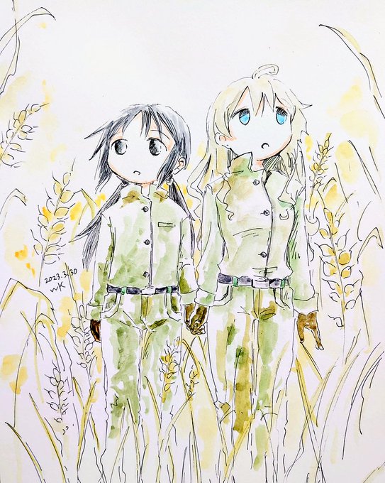 「少女終末旅行」6巻よりチト、ユーリ#一日一絵 「少女終末旅行」6巻よりチト、ユーリ#一日一絵
