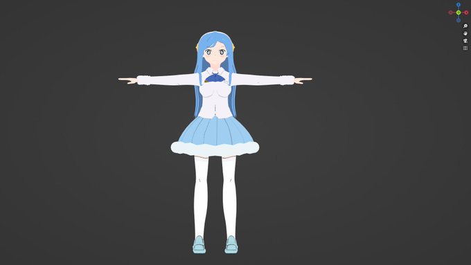 #blender うまるちゃんよりシルフィンさんを作りました!セルルックの髪型難しい… #blender うまるちゃんよりシルフィンさんを作りました!セルルックの髪型難しい…