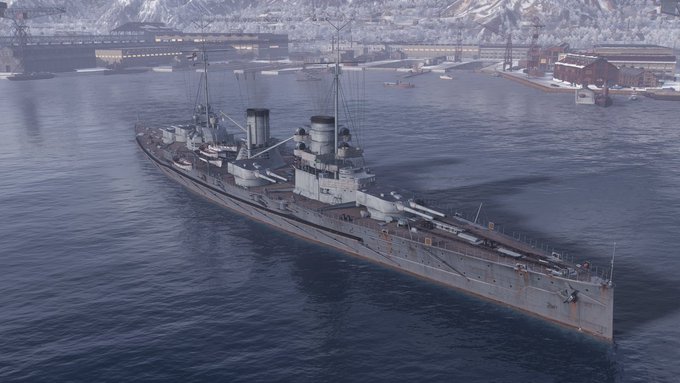 🟥戦艦 MOLTKEモルトケ級巡洋戦艦はフォン・デア・タン級の発展型です。彼女は大型で、主砲の門数も多く、装甲防御力も強