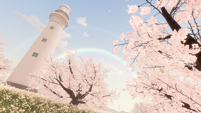 World: Charlotte's SAKURA Island 桜咲く幸せの島桜と虹が素敵なところです！終わりあれば始