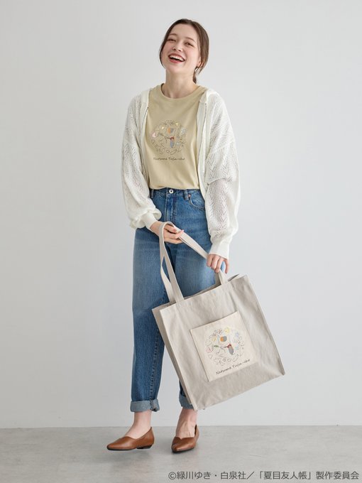 #夏目友人帳 × earth music&ecology Japan Label🌟ふわふわとしたサガラ刺繍の猫じ #夏目友人帳 × earth music&ecology Japan Label🌟ふわふわとしたサガラ刺繍の猫じ