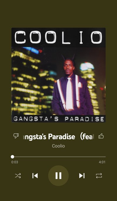 まだシャワー浴びてGangsta’s Paradise聞いてる時間です 