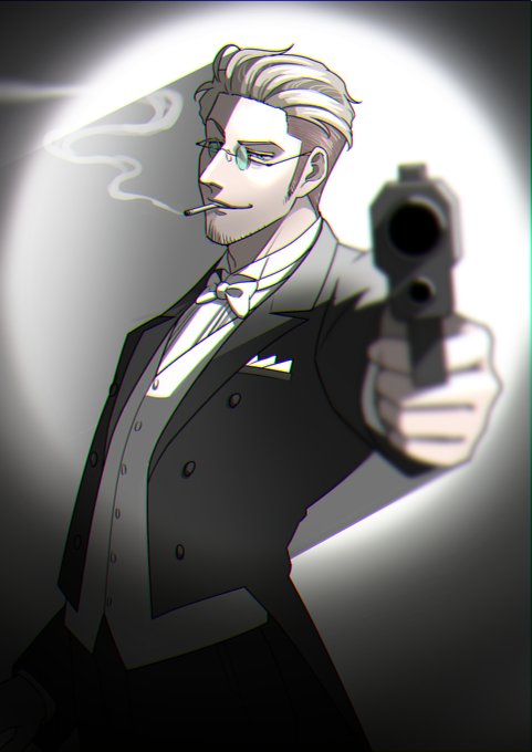 アンケート結果(RT先)に基づき、燕尾服姿のポワンカレさんを描きました!パーティーに潜入捜査するワンシーンみたいになりま アンケート結果(RT先)に基づき、燕尾服姿のポワンカレさんを描きました!パーティーに潜入捜査するワンシーンみたいになりま