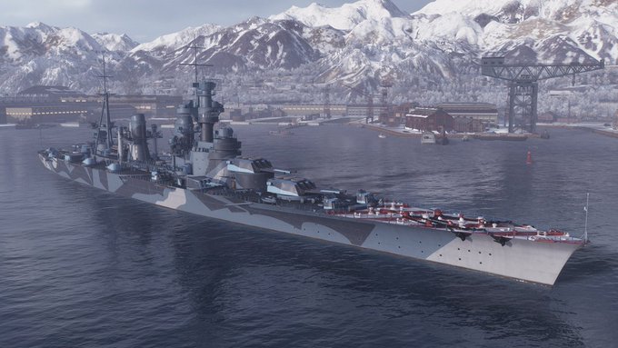 クラン専用に導入した巡洋艦ナポリです。クラン戦は艦艇制限があり同じ艦を二隻同時に参加させることができない。#GFIJNW