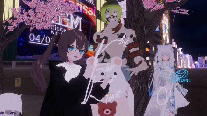 昨日のVRC。1. 2. マギさんとこに遊びにいったらVRC関西部だった!このワールドも1周年らしい。すごい! 3. 4 昨日のVRC。1. 2. マギさんとこに遊びにいったらVRC関西部だった!このワールドも1周年らしい。すごい! 3. 4
