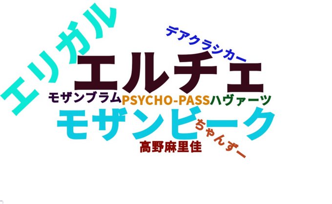 【今のトレンドワード】🥇PSYCHO-PASS 🥈モザンビーク 🥉エルチェ 🏅エリガル 🏅高野麻里佳 🎖モザンブラム 🎖