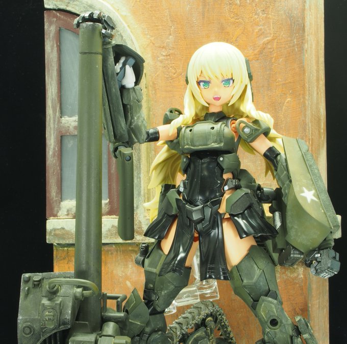 久々に投稿。M4シャーマンをドゥルガーをベースに擬人化しました。ジオラマも頑張った。詳細はリプ#FAガール #M4MTG 久々に投稿。M4シャーマンをドゥルガーをベースに擬人化しました。ジオラマも頑張った。詳細はリプ#FAガール #M4MTG