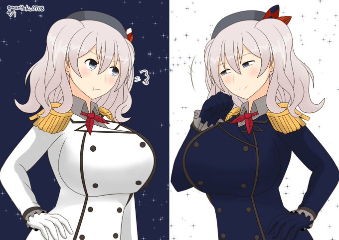 光の鹿島＆闇の鹿島皆さんはどちらの鹿島がお好みで？#艦これ版深夜の真剣お絵描き60分一本勝負 #艦これ版真剣お絵描き60