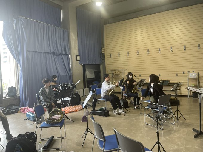 今日は長田文化センターで定期演奏会の練習がありました！ミックスナッツ、Departure、魔女の宅急便コレクションの合奏