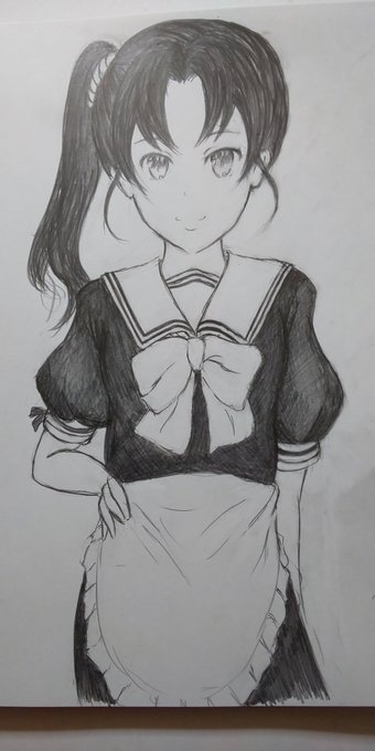 (4/1)晴風機関科、和住媛萌応急長お誕生日おめでとうございます!🎊🎂⚒️🎊またしてもカチューシャ描き忘れたメイド姿でお (4/1)晴風機関科、和住媛萌応急長お誕生日おめでとうございます!🎊🎂⚒️🎊またしてもカチューシャ描き忘れたメイド姿でお