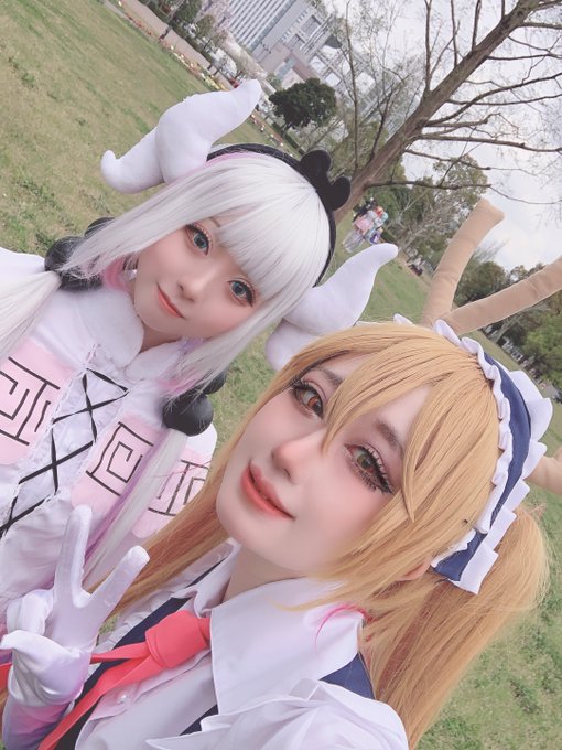 うるちゃんと小林さんちのメイドラゴンしてきました〜🌸ふざけすぎ😘くれべーさんもありがとうございました❣️❣️❣️#コス博 うるちゃんと小林さんちのメイドラゴンしてきました〜🌸ふざけすぎ😘くれべーさんもありがとうございました❣️❣️❣️#コス博