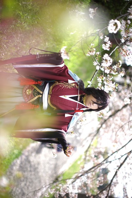 【cos】刀剣乱舞/和泉守兼定速報ーーーー！！！！！今日はハシさんに桜で素敵に撮ってもらったーーー✨✨✨ずっと天気に振り