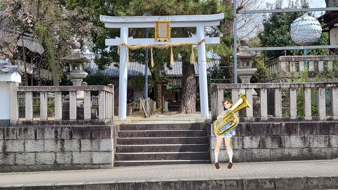 【#響けユーフォニアム 聖地巡礼】12/n県神社＆県神社参道暴風雨の日に来てこそ、真の聖地巡礼でしょうか？w 