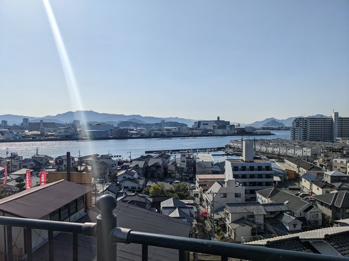 江波山、江波山気象館の横からの眺め。すずさんもきっと見てた。#この世界の片隅に 江波山、江波山気象館の横からの眺め。すずさんもきっと見てた。#この世界の片隅に