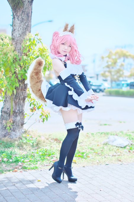 コスプレ玉藻前テイルメイド(Fate extra)カメラマンさん:とくけんさん( )脚長になってる✨上手い角度で撮ってく コスプレ玉藻前テイルメイド(Fate extra)カメラマンさん:とくけんさん( )脚長になってる✨上手い角度で撮ってく
