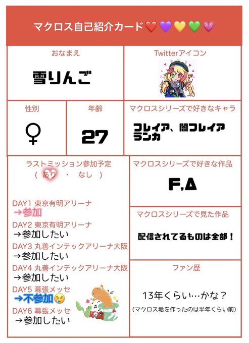 まなちさんが作った自己紹介カードお借りしました!ライブ参戦するので更新です!グッズを集め始めたのは最近ですけど、ずっとマ まなちさんが作った自己紹介カードお借りしました!ライブ参戦するので更新です!グッズを集め始めたのは最近ですけど、ずっとマ