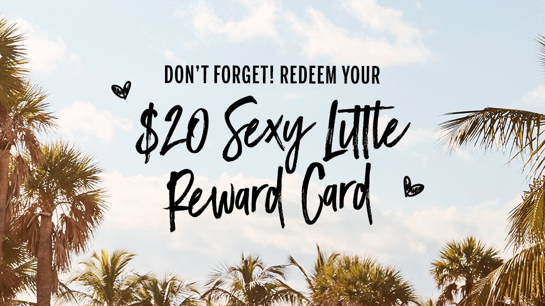 Head’s up—your Sexy Little Reward Card is only good through 5/8! https://t.co/5Zn6Lby9Ag https://t.co/Lu9hAOf9Fv