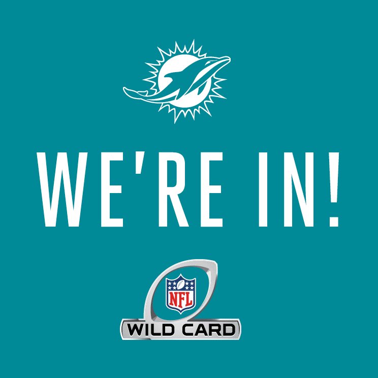 RT @MiamiDolphins: WE'RE IN!!

PLAYOFFS = CLINCHED! 

#FinsUp https://t.co/bRHei9OA4a