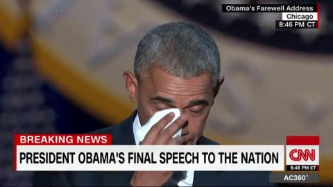 RT @CNN: Obama tearfully thanks his wife Michelle in emotional moment at #ObamaFarewell https://t.co/jADmzCZYPR https://t.co/G9R6kaVCKx