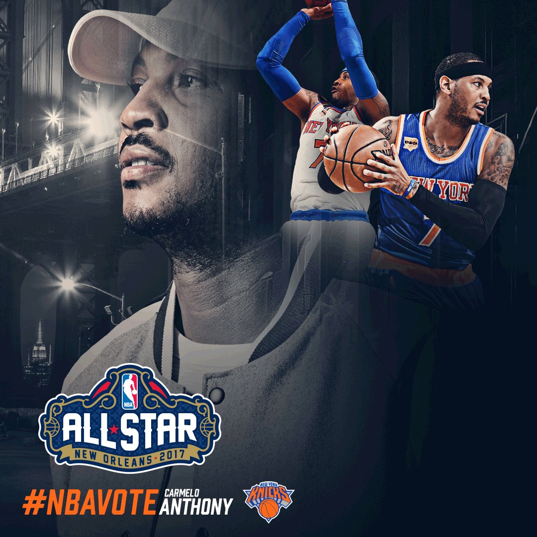 RT @nyknicks: Vote Melo to New Orleans!

RT  Carmelo Anthony #NBAVote #NYKtoNOLA 

Or visit https://t.co/EiWlaP9FS7 https://t.co/aM3BvpbyVM