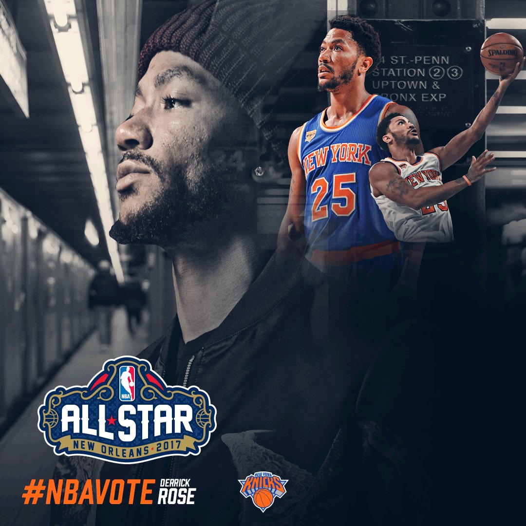 RT @nyknicks: RT to vote ???? to NOLA!  #NBAVote Derrick Rose 

Visit https://t.co/pKqjGy9x01 https://t.co/oWgbeGJvgo