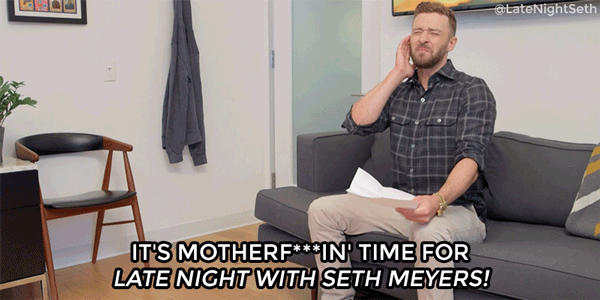 RT @LateNightSeth: That time @jtimberlake tried to pitch @SethMeyers a new theme song: http://t.co/WVosh63xD4 http://t.co/dZ8JANlIzn