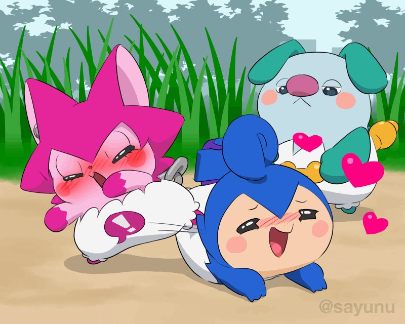 とくまるがユラノに蹴られ続けるアニメーションを描きました。作画二枚。#cocotama とくまるがユラノに蹴られ続けるアニメーションを描きました。作画二枚。#cocotama