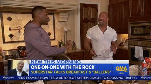 RT @GMA: Can you smell what @theRock is cooking? Chocolate chip pancakes. That's what he is cooking. https://t.co/C7SuwDyMq3