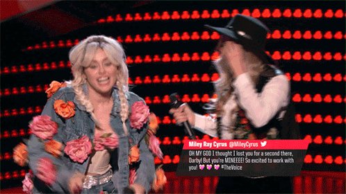 RT @NBCTheVoice: Get it, @MileyCyrus! #TheVoice https://t.co/GcMLq3hPxO