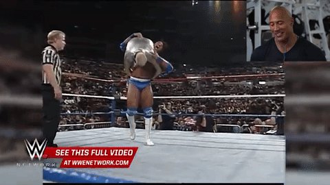 RT @HotNewHipHop: .@TheRock gives amazing play-by-play of his first ever @WWE match

Watch: https://t.co/83w9zb7nt3 https://t.co/39nXeWRXkC