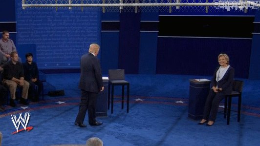 RT @Benstonium: Mah gawd, they're lowering the steel cage! #debate https://t.co/dZI6dQAfVj