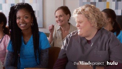 When I need cheering up I remember I work with these three. There's a new episode of #TheMindyProject up now. https://t.co/LnBOI4RhOU