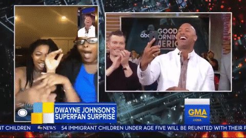 RT @GMA: MOOOOOOOD

When Dwayne @TheRock Johnson is on the other end of the phone ???? https://t.co/52sVu7EDd2