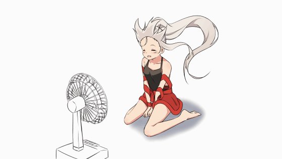 発火しそうな扇風機と千矢描きました #urara 発火しそうな扇風機と千矢描きました #urara