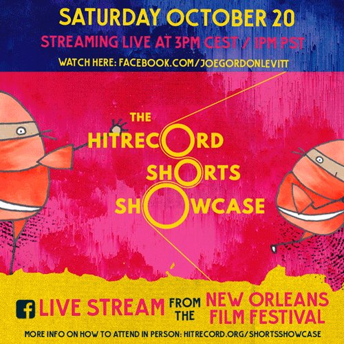 RT @hitRECord: Tomorrow! ???? Who's going to the event?! Who's live streaming at home?! #HRShortsShowcase https://t.co/HT9IihIj0B
