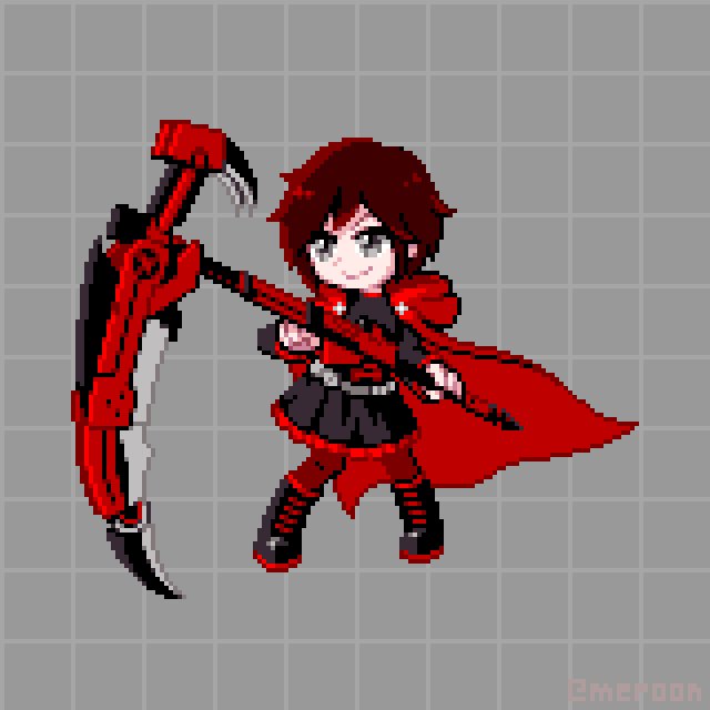 ルビー・ローズちゃん待機モーションできました!!! #RWBY #pixelart #ドット絵 ルビー・ローズちゃん待機モーションできました!!! #RWBY #pixelart #ドット絵