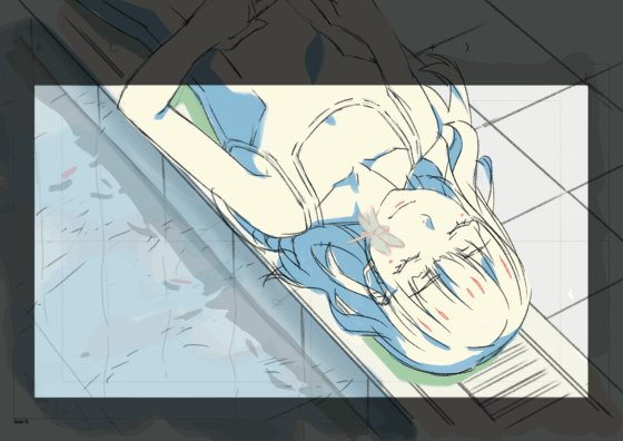 夏のプールサイド(ラフ)#打ち上げ花火下から見るか横から見るか 夏のプールサイド(ラフ)#打ち上げ花火下から見るか横から見るか